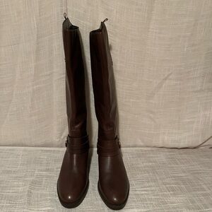 🤎 Franco Fortini Brown Riding Boots | Size 8.5 | Gold Buckle Detail